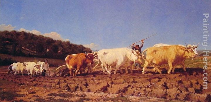 Jules Jacques Veyrassat Ploughing in the Nivernais